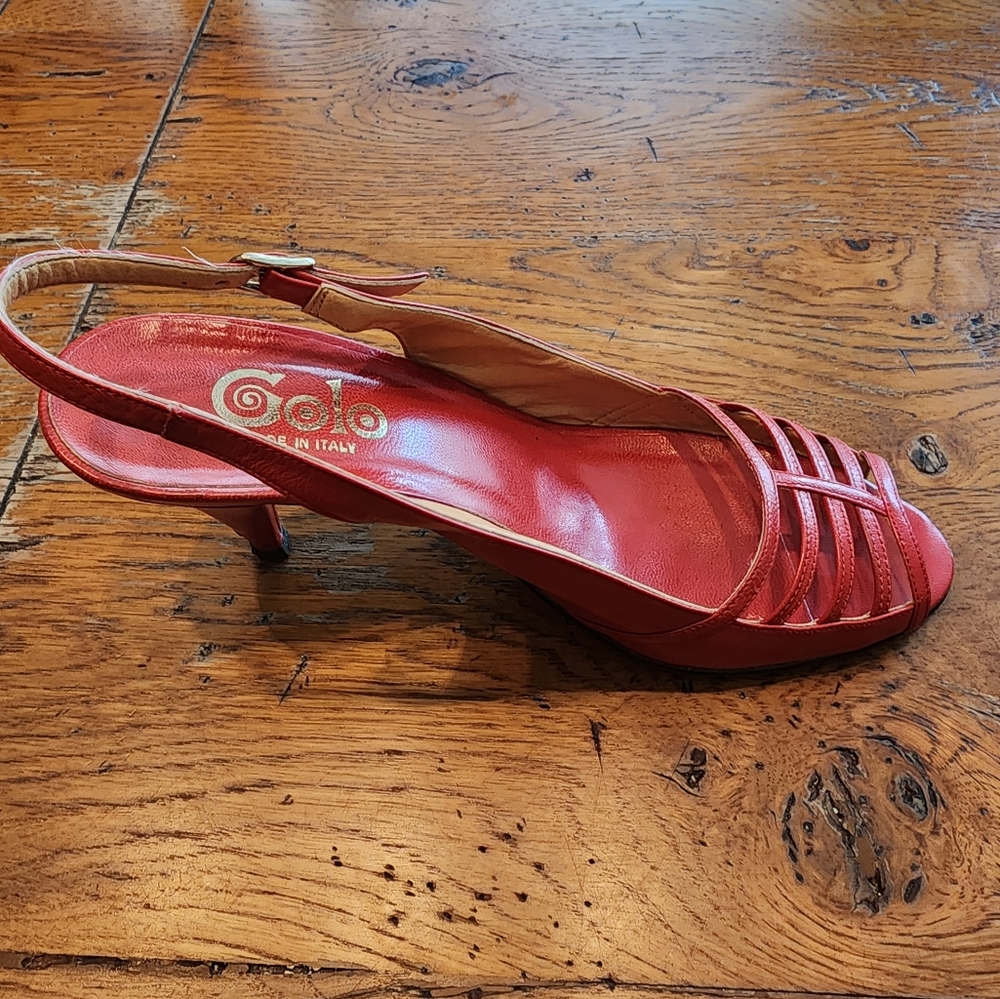 Red Leather Slingbacks - Picture 4 of 7